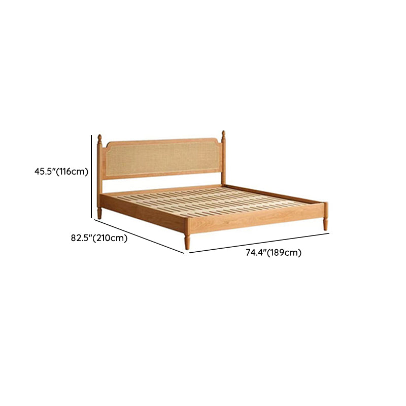 Tropical Standard Bed Solid Wood Solid Color Panel Bed with Headboard Clearhalo 'Bedroom Furniture' 'Beds' 'furn' 'furn_beds' 'Furniture' 7408631
