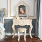 Victorian Bedroom Makeup Vanity Desk Table White Vanity Dressing Table Makeup Vanity & Mirror & Stools 31"L x 16"W x 35"H Pentagram Clearhalo 'Bedroom Furniture' 'furn' 'furn_makeup_vanities' 'Furniture' 'Makeup Vanities' 'makeup_vanities' 7408640