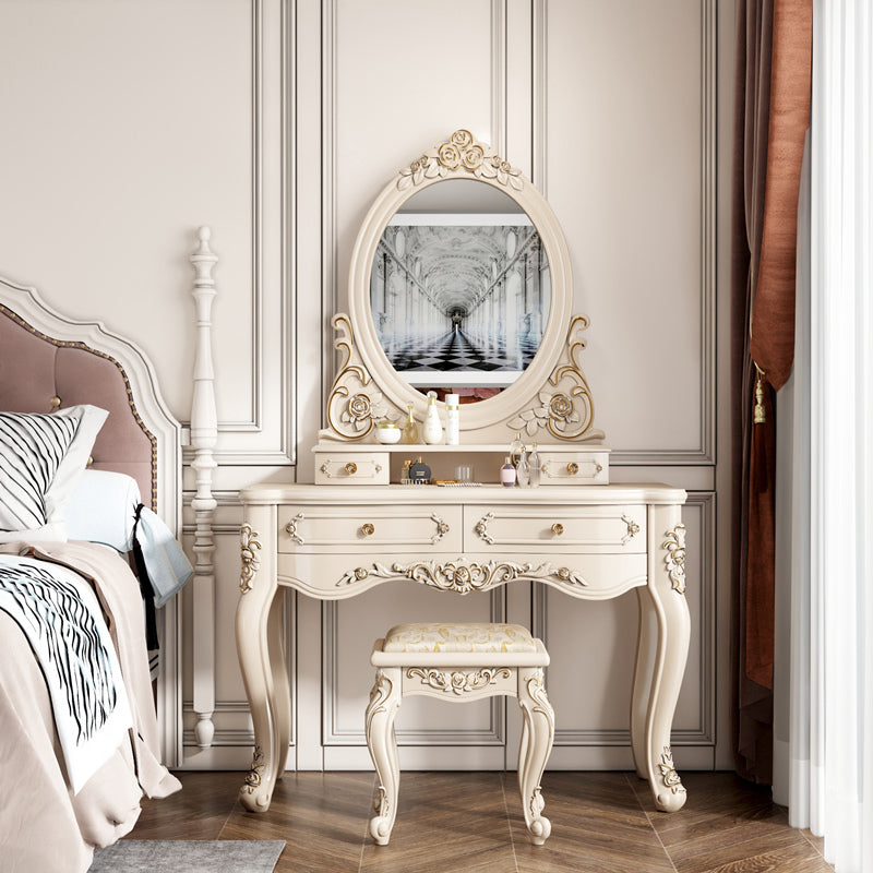 Victorian Bedroom Makeup Vanity Desk Table White Vanity Dressing Table Clearhalo 'Bedroom Furniture' 'furn' 'furn_makeup_vanities' 'Furniture' 'Makeup Vanities' 'makeup_vanities' 7408641