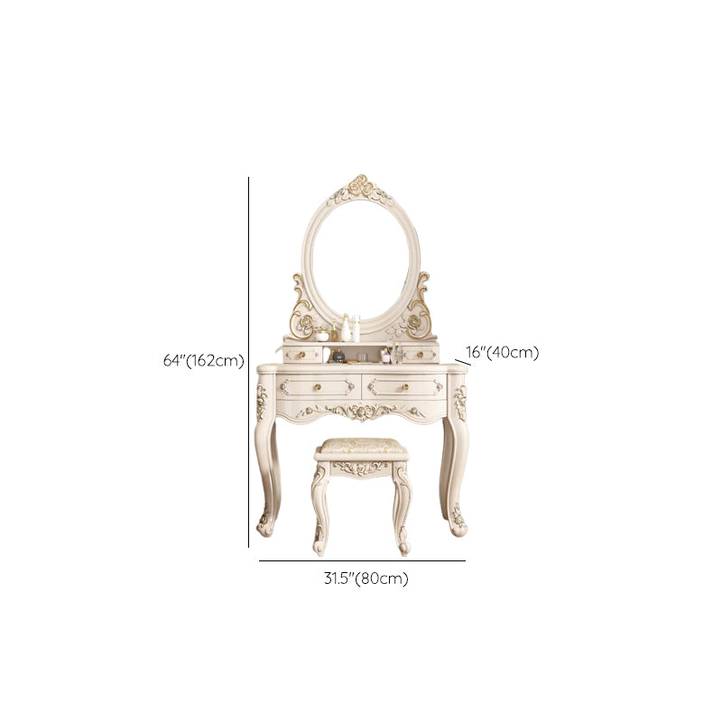 Victorian Bedroom Makeup Vanity Desk Table White Vanity Dressing Table Clearhalo 'Bedroom Furniture' 'furn' 'furn_makeup_vanities' 'Furniture' 'Makeup Vanities' 'makeup_vanities' 7408652