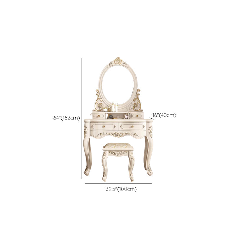 Victorian Bedroom Makeup Vanity Desk Table White Vanity Dressing Table Clearhalo 'Bedroom Furniture' 'furn' 'furn_makeup_vanities' 'Furniture' 'Makeup Vanities' 'makeup_vanities' 7408653