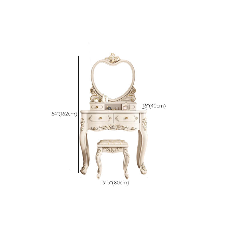 Victorian Bedroom Makeup Vanity Desk Table White Vanity Dressing Table Clearhalo 'Bedroom Furniture' 'furn' 'furn_makeup_vanities' 'Furniture' 'Makeup Vanities' 'makeup_vanities' 7408655