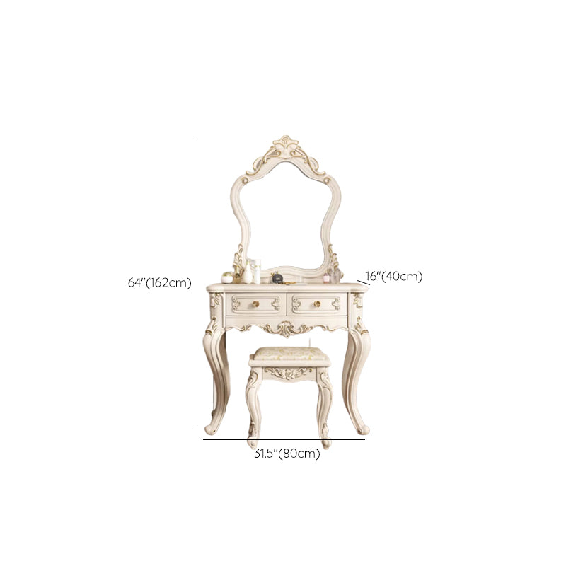 Victorian Bedroom Makeup Vanity Desk Table White Vanity Dressing Table Clearhalo 'Bedroom Furniture' 'furn' 'furn_makeup_vanities' 'Furniture' 'Makeup Vanities' 'makeup_vanities' 7408656