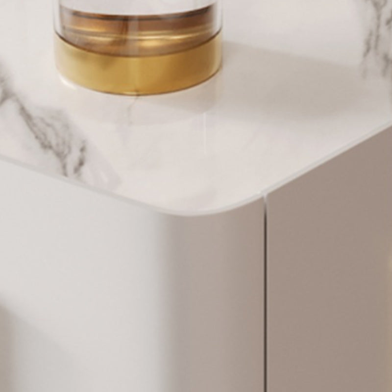 Cross Legs End Table 1-Drawer Tray Top Corner Table with Cabinet Clearhalo 'Coffee & Accent Tables' 'End & Side Tables' 'end_side_tables' 'furn' 'furn_end_side_tables' 'Furniture' 'Living Room Furniture' 7408869