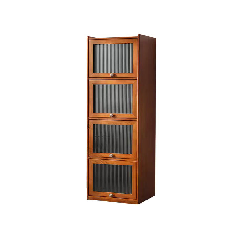 Midden-eeuwse moderne 4-deurkast rechthoek vaste houten accentkast