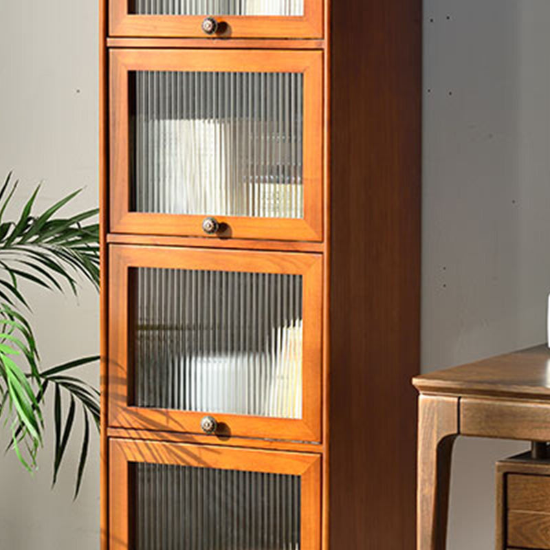 Midden-eeuwse moderne 4-deurkast rechthoek vaste houten accentkast