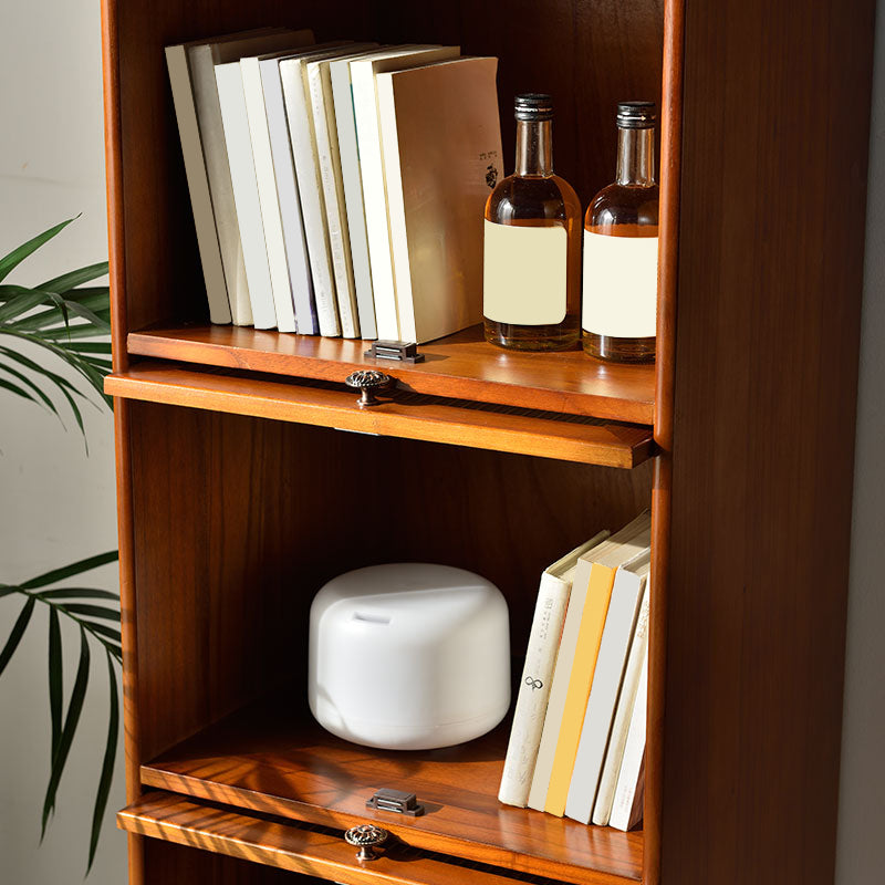 Gabinete de acento de madera sólida moderna de 4 puertas modernas de mediados de siglo