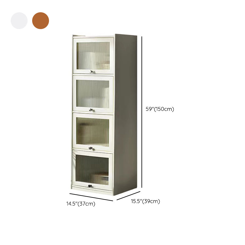 Midden-eeuwse moderne 4-deurkast rechthoek vaste houten accentkast