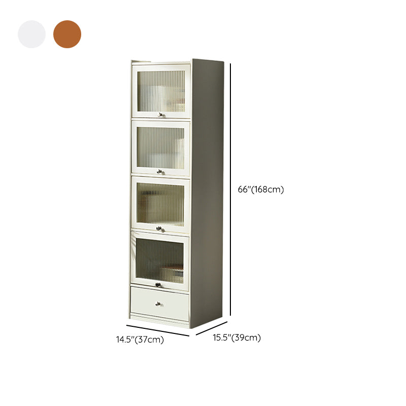 Midden-eeuwse moderne 4-deurkast rechthoek vaste houten accentkast