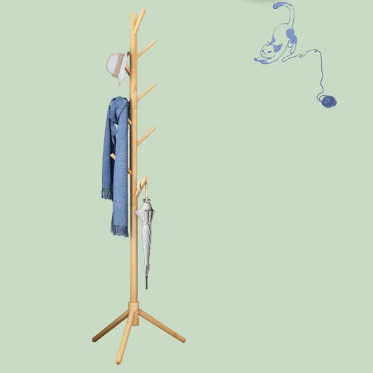 Classic gancio di abbigliamento in legno massiccio di cappotto indipendente per casa