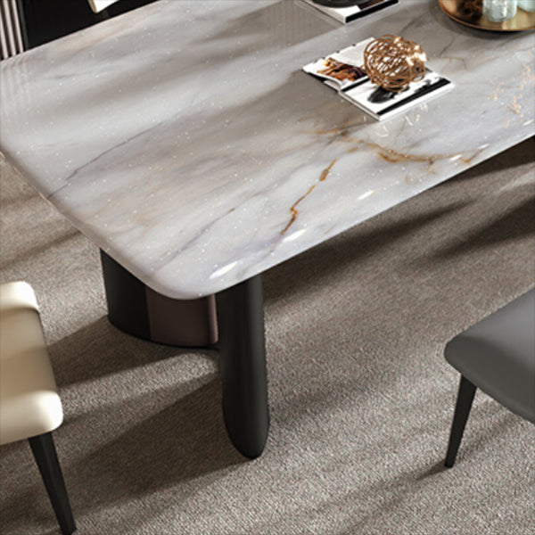 Double Pedestal Dinner Room Kitchen Table Modern Dining Room Table Clearhalo 'Dining Tables & Seating' 'Dining Tables' 'dining_table' 'furn' 'furn_dining_table' 'Furniture' 'Kitchen & Dining Furniture' 7409388