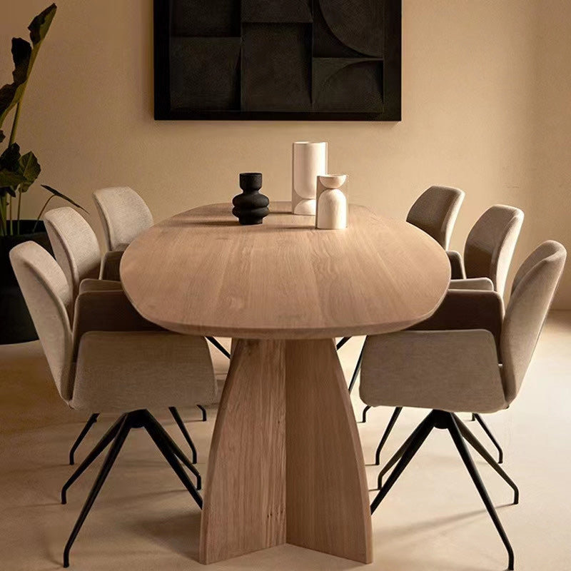 Pine Solid Wood Dining Table Double Pedestal Table for Kitchen Natural Without Chairs Clearhalo 'Dining Tables & Seating' 'Dining Tables' 'dining_table' 'furn' 'furn_dining_table' 'Furniture' 'Kitchen & Dining Furniture' 7409419