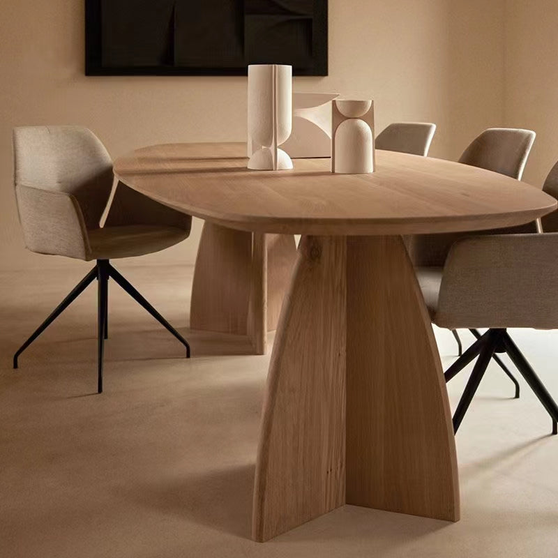 Pine Solid Wood Dining Table Double Pedestal Table for Kitchen Clearhalo 'Dining Tables & Seating' 'Dining Tables' 'dining_table' 'furn' 'furn_dining_table' 'Furniture' 'Kitchen & Dining Furniture' 7409421