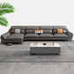 37,79 "Sofa sectionnel gris de haut gris canapé modulaire en cuir avec coussin arrière