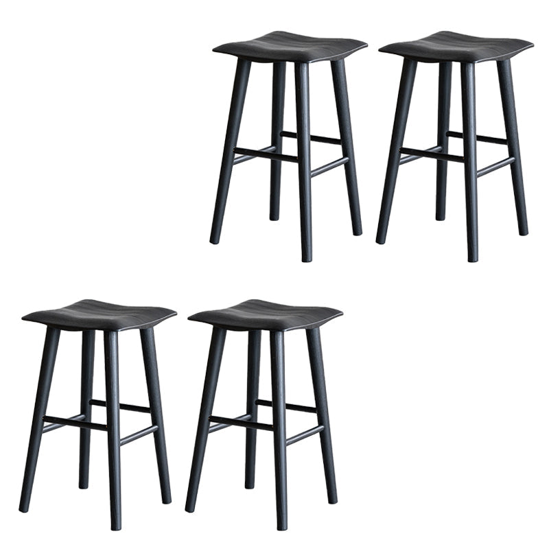 Modern Style Black Bar Stool Solid Wood Bar Stools for Dining Room