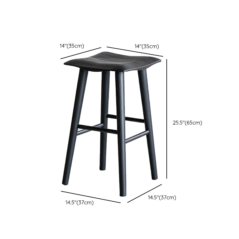 Modern Style Black Bar Stool Solid Wood Bar Stools for Dining Room