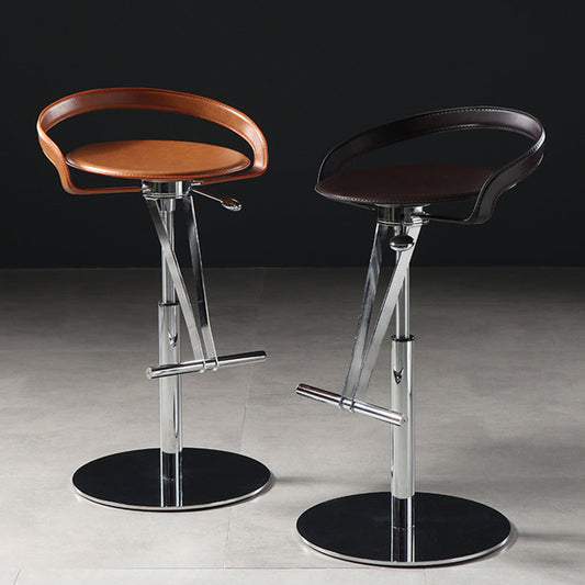 Modern Adjustable Bar Stool Leather Backrest Bar Stools for Dining Room