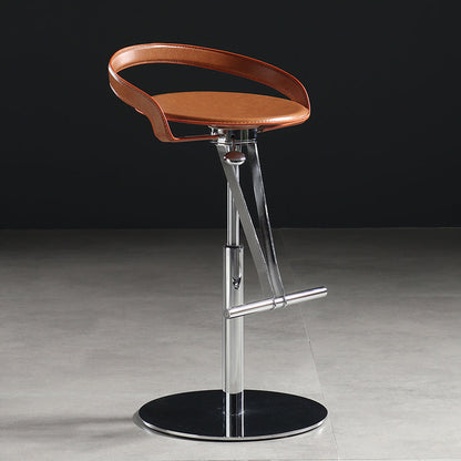 Taburetes modernos de barra ajustable taburetes de barra de respaldo de cuero para comedor