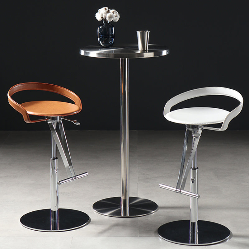 Taburetes modernos de barra ajustable taburetes de barra de respaldo de cuero para comedor