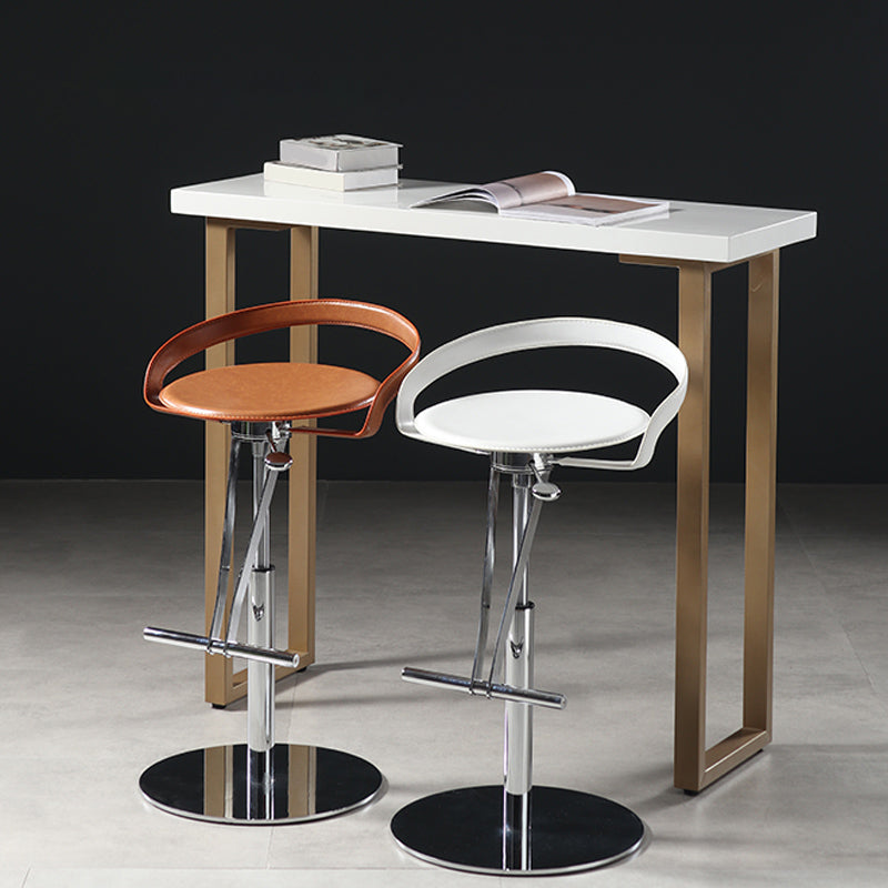 Taburetes modernos de barra ajustable taburetes de barra de respaldo de cuero para comedor