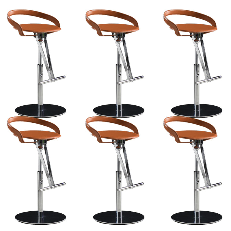 Taburetes modernos de barra ajustable taburetes de barra de respaldo de cuero para comedor