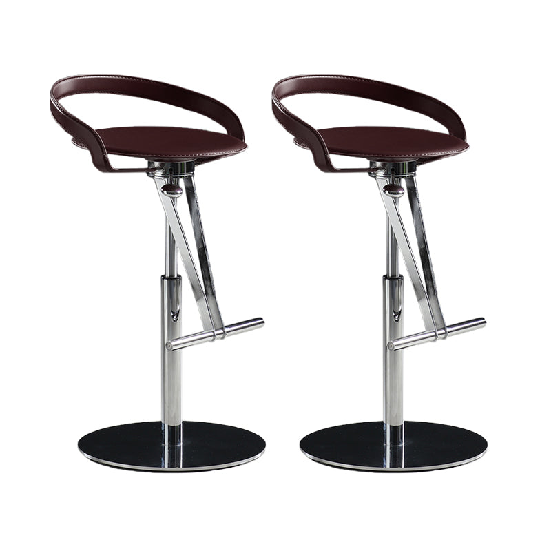 Taburetes modernos de barra ajustable taburetes de barra de respaldo de cuero para comedor