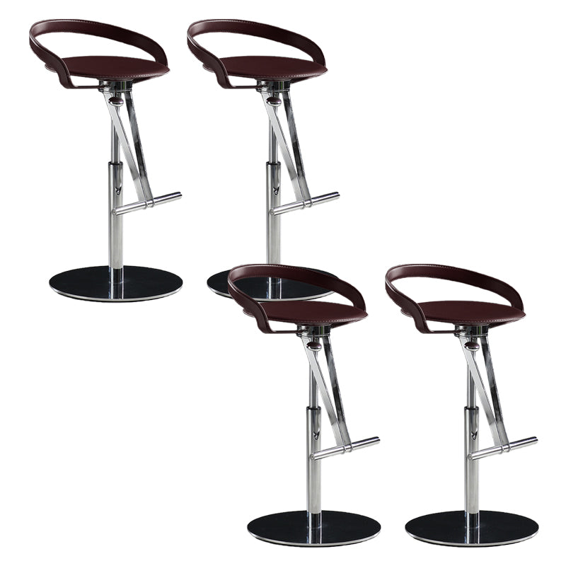 Taburetes modernos de barra ajustable taburetes de barra de respaldo de cuero para comedor