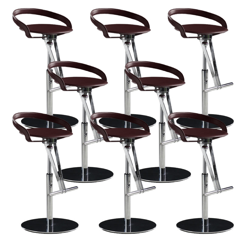 Taburetes modernos de barra ajustable taburetes de barra de respaldo de cuero para comedor