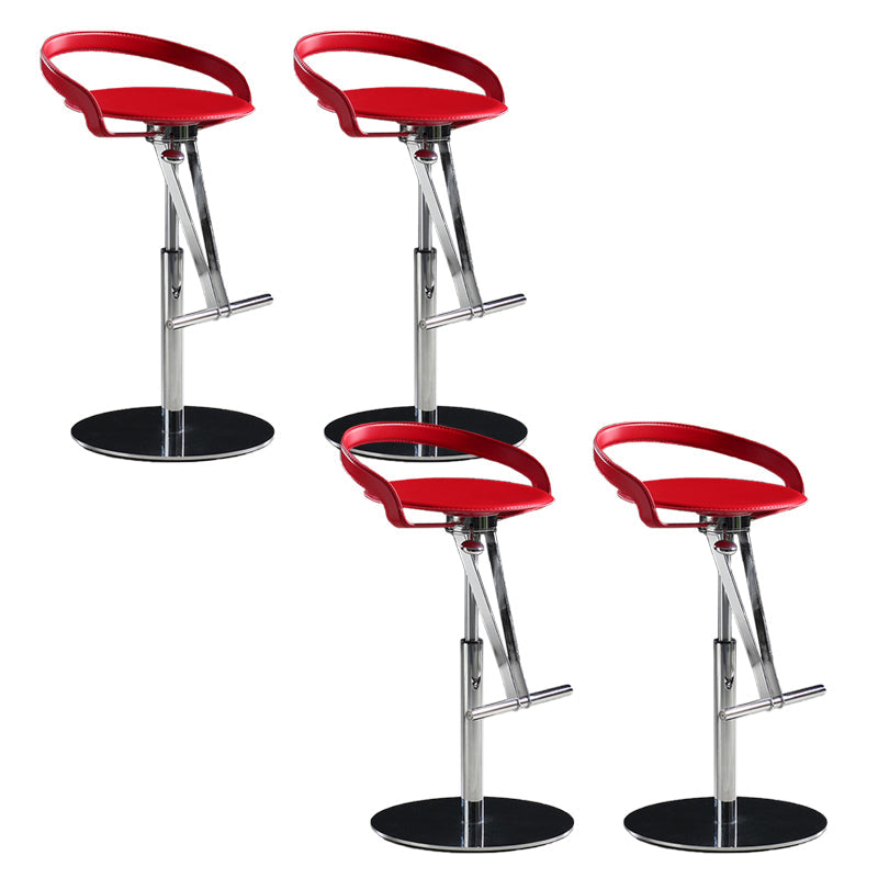 Taburetes modernos de barra ajustable taburetes de barra de respaldo de cuero para comedor