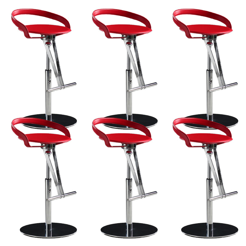 Taburetes modernos de barra ajustable taburetes de barra de respaldo de cuero para comedor