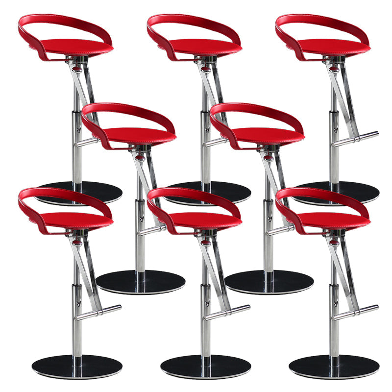 Taburetes modernos de barra ajustable taburetes de barra de respaldo de cuero para comedor