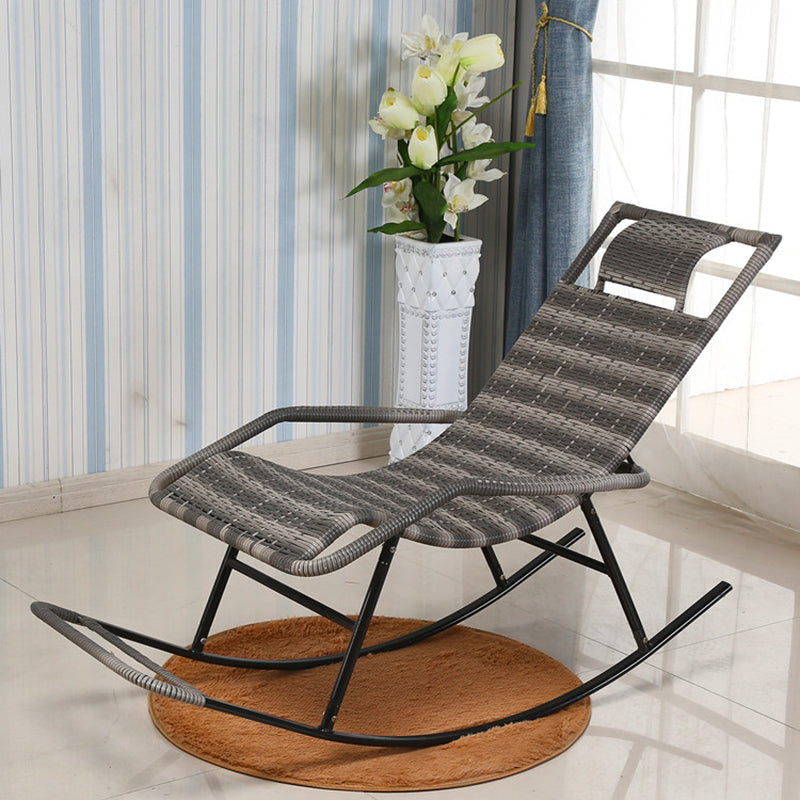 Modern Reclining Rocking Chair Wicker Rocker Chair for Living Room Gray-White Clearhalo 'Chairs & Seating' 'furn' 'furn_rocking_chairs' 'Furniture' 'Living Room Furniture' 'Rocking Chairs' 'rocking_chairs' 7410516