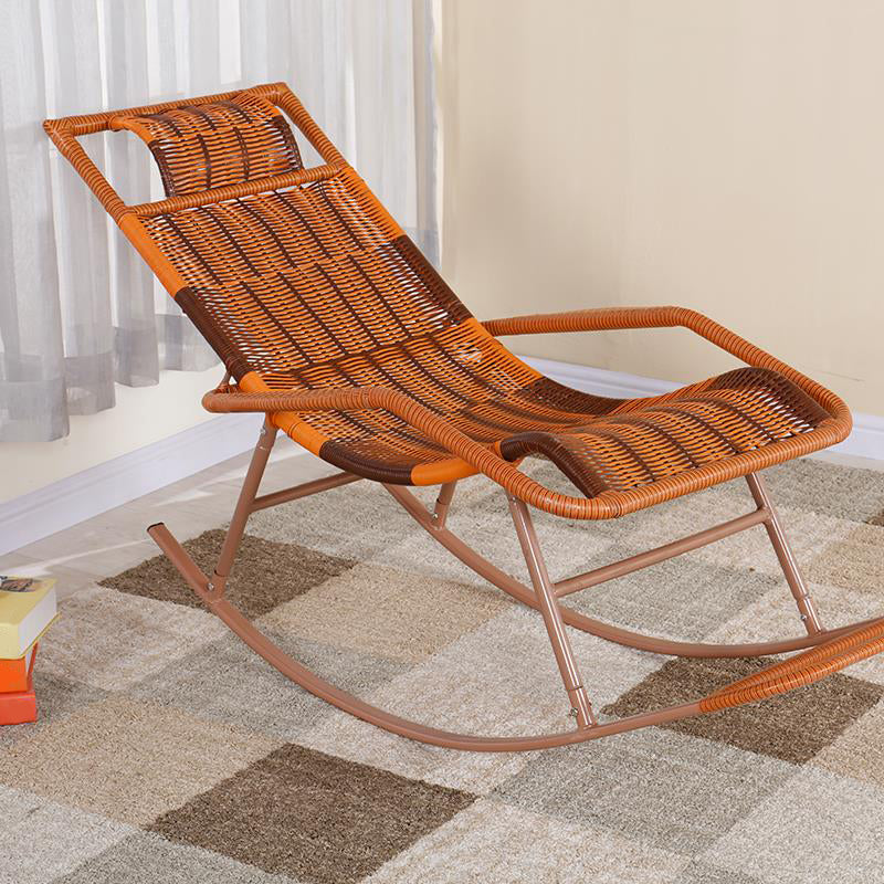 Modern Reclining Rocking Chair Wicker Rocker Chair for Living Room Beige Clearhalo 'Chairs & Seating' 'furn' 'furn_rocking_chairs' 'Furniture' 'Living Room Furniture' 'Rocking Chairs' 'rocking_chairs' 7410517