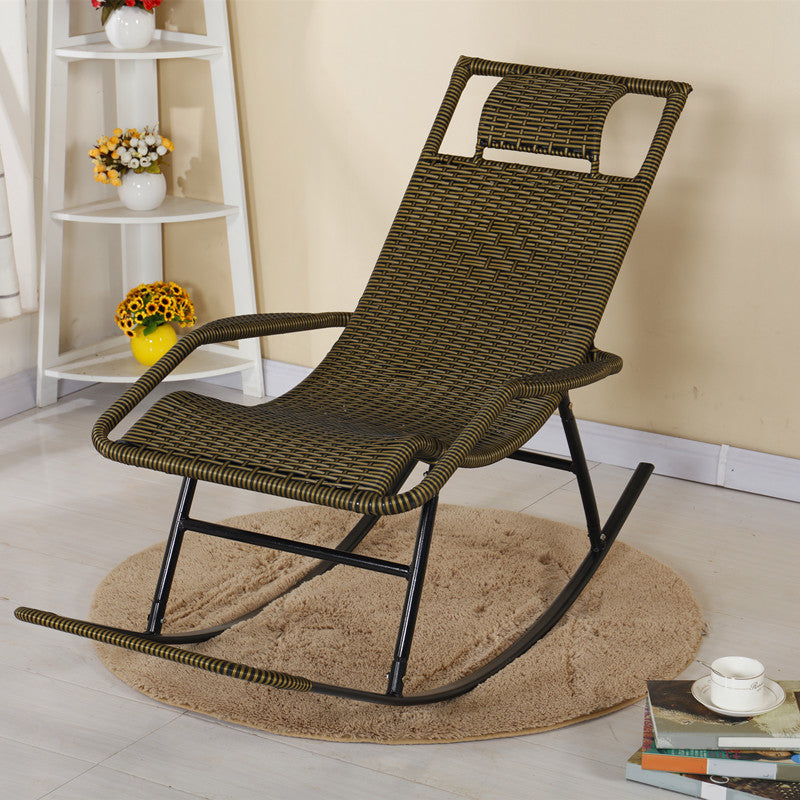 Modern Reclining Rocking Chair Wicker Rocker Chair for Living Room Black Clearhalo 'Chairs & Seating' 'furn' 'furn_rocking_chairs' 'Furniture' 'Living Room Furniture' 'Rocking Chairs' 'rocking_chairs' 7410519