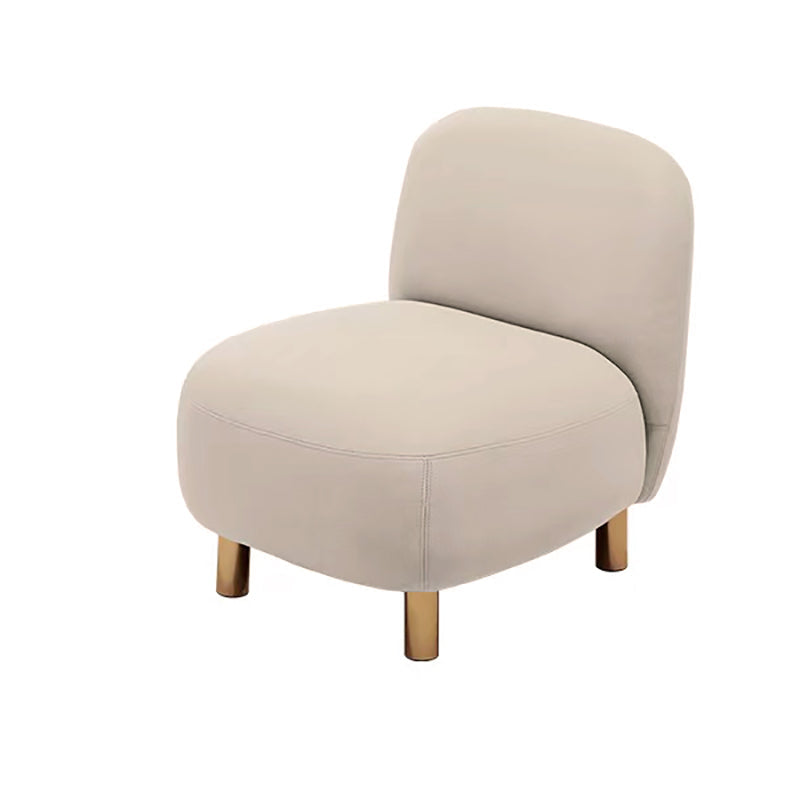 Contemporary Tight Back Slipper Chair with 4 Metal Legs in Faux Leather Gray 1 Piece Clearhalo 'Accent Chairs' 'accent_chairs' 'Chairs & Seating' 'furn' 'furn_accent_chairs' 'Furniture' 'Living Room Furniture' 7410630_b231d39e-a544-4871-bfaa-55ef25623aa4