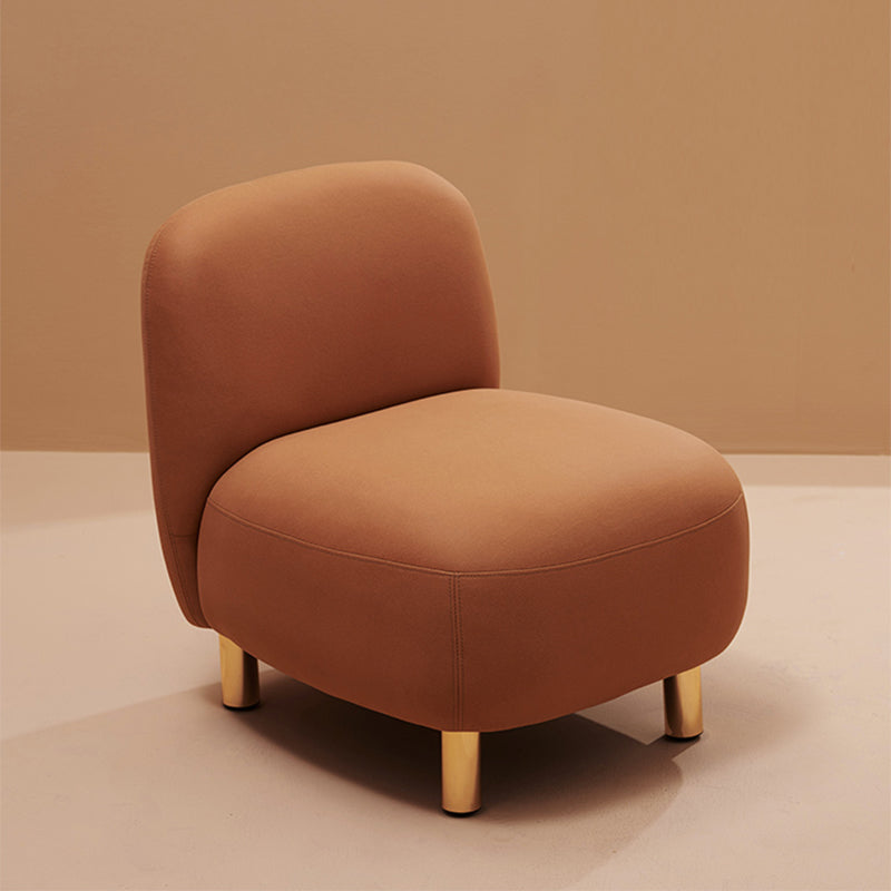 Contemporary Tight Back Slipper Chair with 4 Metal Legs in Faux Leather Clearhalo 'Accent Chairs' 'accent_chairs' 'Chairs & Seating' 'furn' 'furn_accent_chairs' 'Furniture' 'Living Room Furniture' 7410634