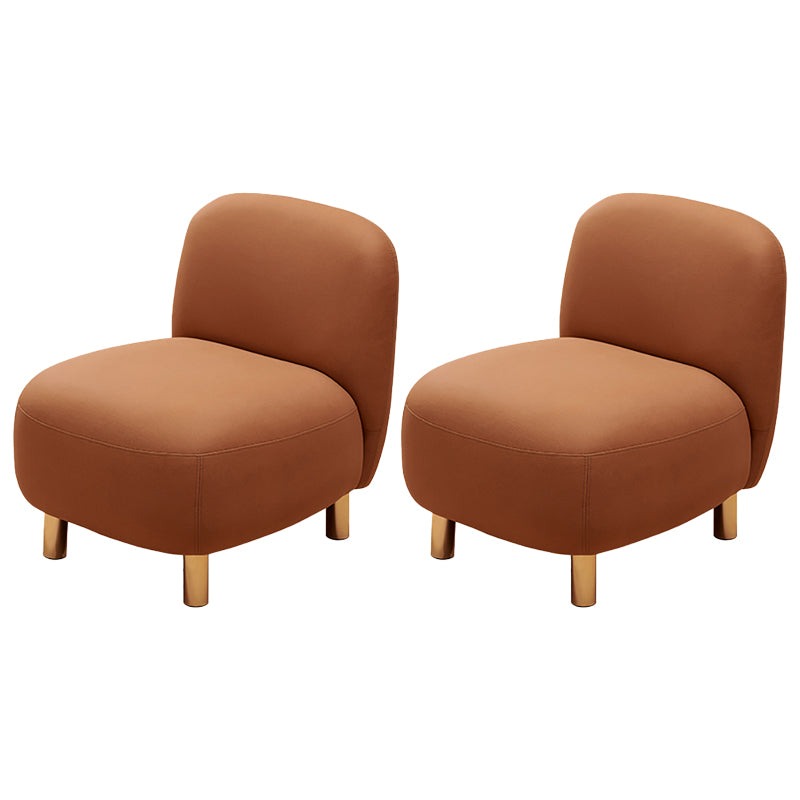 Contemporary Tight Back Slipper Chair with 4 Metal Legs in Faux Leather Red 2 Piece Set Clearhalo 'Accent Chairs' 'accent_chairs' 'Chairs & Seating' 'furn' 'furn_accent_chairs' 'Furniture' 'Living Room Furniture' 7410635