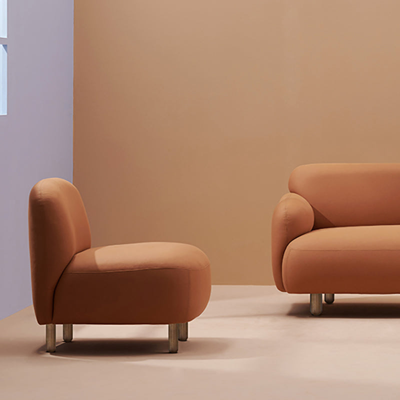 Contemporary Tight Back Slipper Chair with 4 Metal Legs in Faux Leather Clearhalo 'Accent Chairs' 'accent_chairs' 'Chairs & Seating' 'furn' 'furn_accent_chairs' 'Furniture' 'Living Room Furniture' 7410636