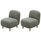 Contemporary Tight Back Slipper Chair with 4 Metal Legs in Faux Leather Green 2 Piece Set Clearhalo 'Accent Chairs' 'accent_chairs' 'Chairs & Seating' 'furn' 'furn_accent_chairs' 'Furniture' 'Living Room Furniture' 7410639