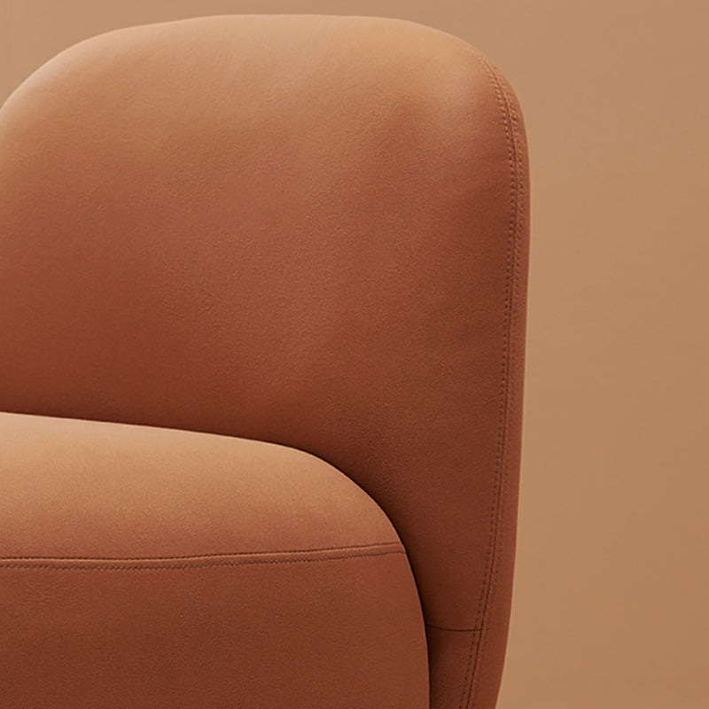 Contemporary Tight Back Slipper Chair with 4 Metal Legs in Faux Leather Clearhalo 'Accent Chairs' 'accent_chairs' 'Chairs & Seating' 'furn' 'furn_accent_chairs' 'Furniture' 'Living Room Furniture' 7410640