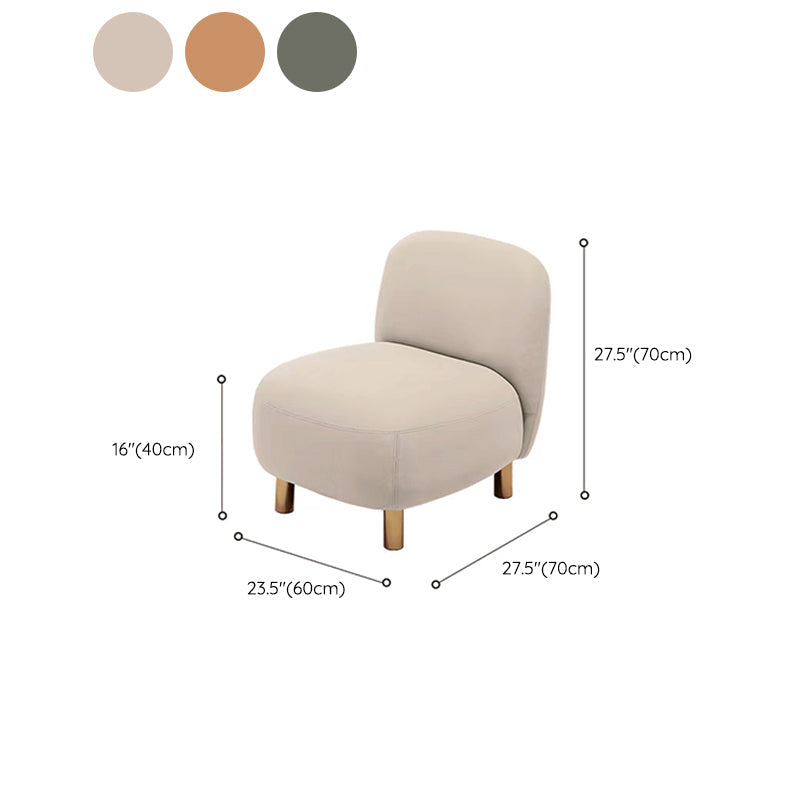 Contemporary Tight Back Slipper Chair with 4 Metal Legs in Faux Leather Clearhalo 'Accent Chairs' 'accent_chairs' 'Chairs & Seating' 'furn' 'furn_accent_chairs' 'Furniture' 'Living Room Furniture' 7410642