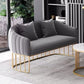 Scandinavian Solid Color Velvet Sofa 25.59" Wide Sloped Arm Sofa