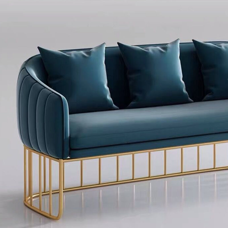 Scandinavian Solid Color Velvet Sofa 25.59" Wide Sloped Arm Sofa