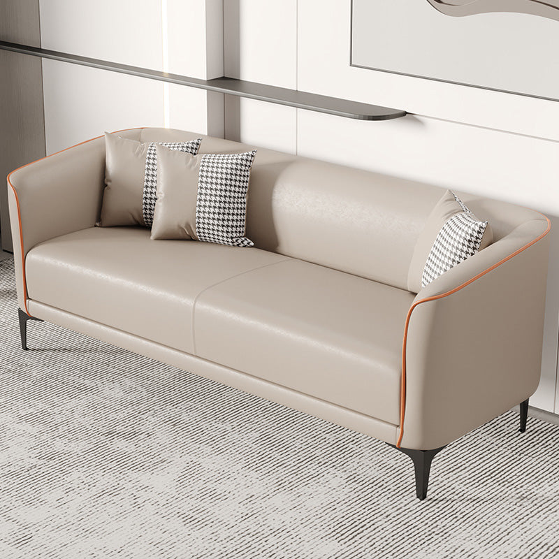 24.8" Wide Faux Leather Sofa Tuxedo Arm Sofa for Living Room