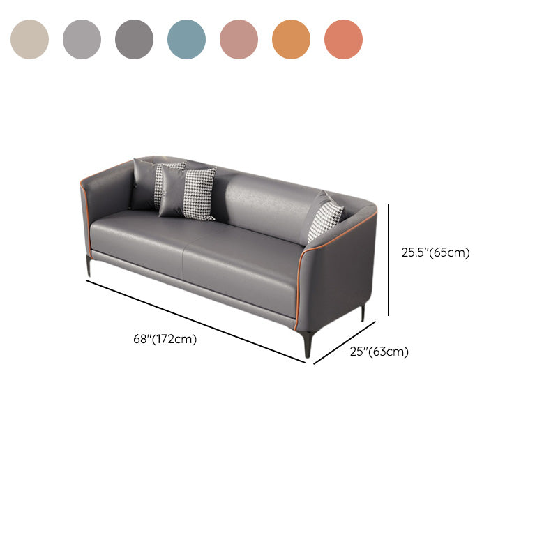 24.8" Wide Faux Leather Sofa Tuxedo Arm Sofa for Living Room