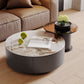 Slate Nesting Coffee Table Set Pedestal Cocktail Table with Drawers Clearhalo 'Coffee & Accent Tables' 'Coffee Tables' 'coffee_tables' 'furn' 'furn_coffee_tables' 'Furniture' 'Living Room Furniture' 7410741
