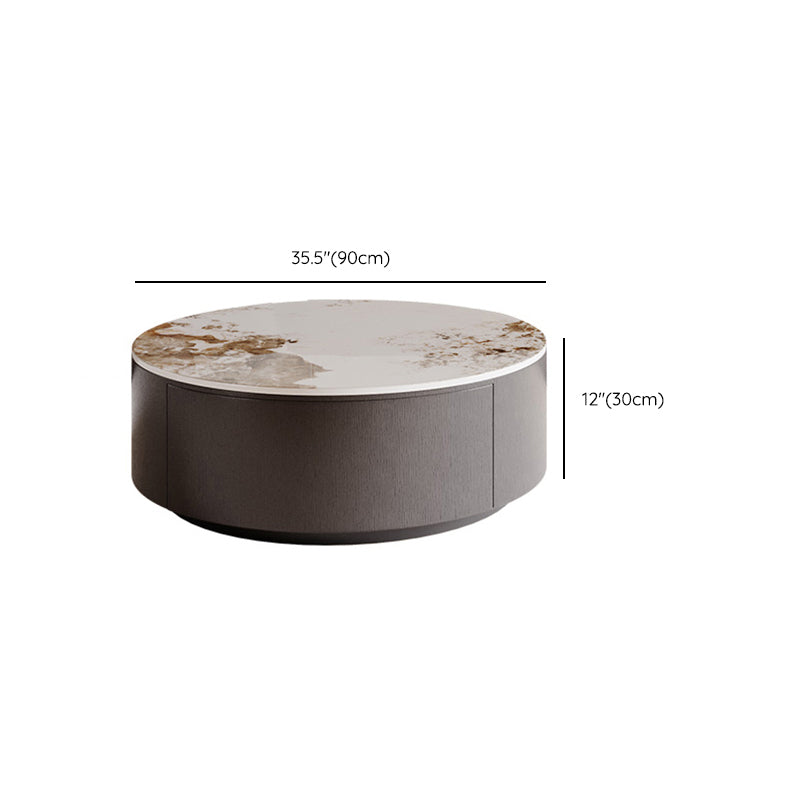 Slate Nesting Coffee Table Set Pedestal Cocktail Table with Drawers Clearhalo 'Coffee & Accent Tables' 'Coffee Tables' 'coffee_tables' 'furn' 'furn_coffee_tables' 'Furniture' 'Living Room Furniture' 7410759