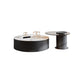 Round Nesting Coffee Table Pedestal Stone Cocktail Table with Drawer White-Gray 2 Clearhalo 'Coffee & Accent Tables' 'Coffee Tables' 'coffee_tables' 'furn' 'furn_coffee_tables' 'Furniture' 'Living Room Furniture' 7410762