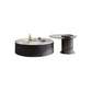 Round Nesting Coffee Table Pedestal Stone Cocktail Table with Drawer Gray Pandora 2 Clearhalo 'Coffee & Accent Tables' 'Coffee Tables' 'coffee_tables' 'furn' 'furn_coffee_tables' 'Furniture' 'Living Room Furniture' 7410768