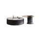 Round Nesting Coffee Table Pedestal Stone Cocktail Table with Drawer Clearhalo 'Coffee & Accent Tables' 'Coffee Tables' 'coffee_tables' 'furn' 'furn_coffee_tables' 'Furniture' 'Living Room Furniture' 7410769